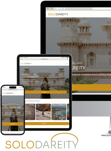 Solodareity app screens for mobile, tablet, laptop and desktop